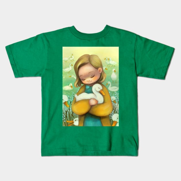 White Duck Kids T-Shirt by selvagemqt